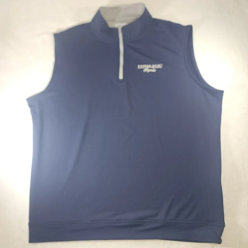 Peter Millar Mens XXL Navy Blue Lunazul Tequila Quarter Zip Golf Vest
